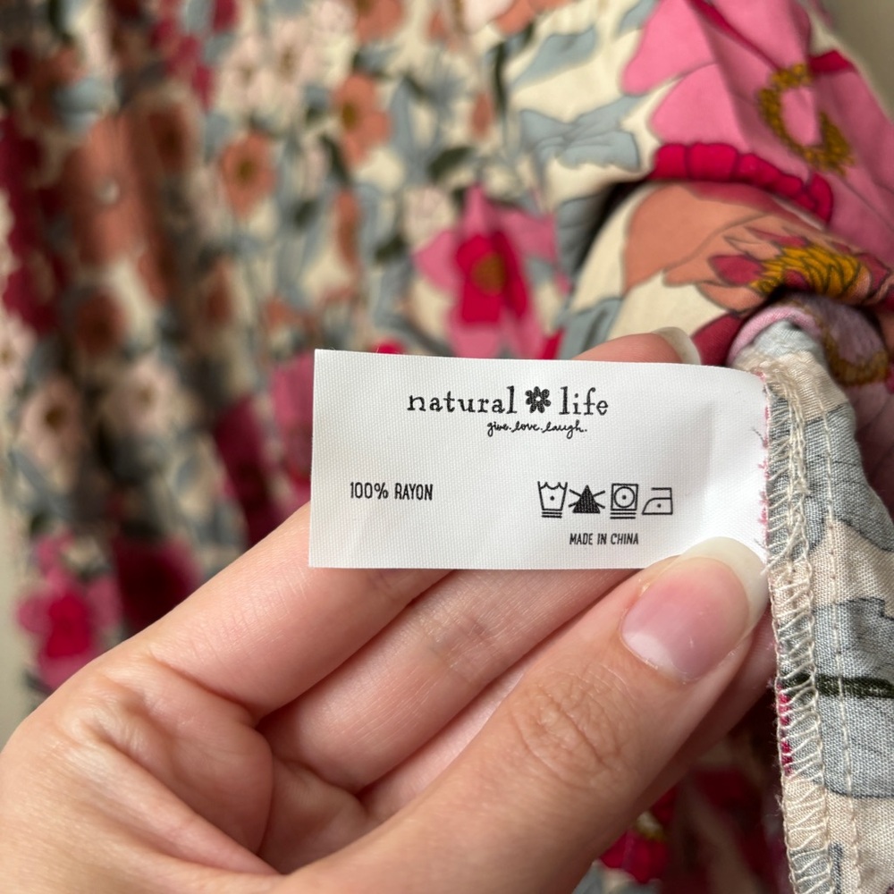 Natural Life XL Rebecca Boho Vintage Floral Tiered Midi Dress NEW - Picture 14 of 14